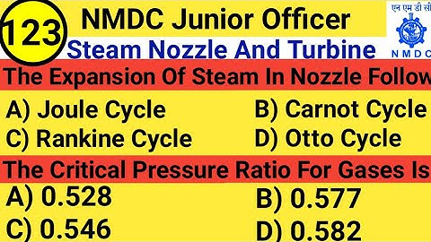 NMDC Model Paper 2021 || Top 20 Steam Nozzle And Turbine Objective Questions And Answer - Part 123