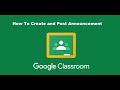 How To Create and Post Announcement