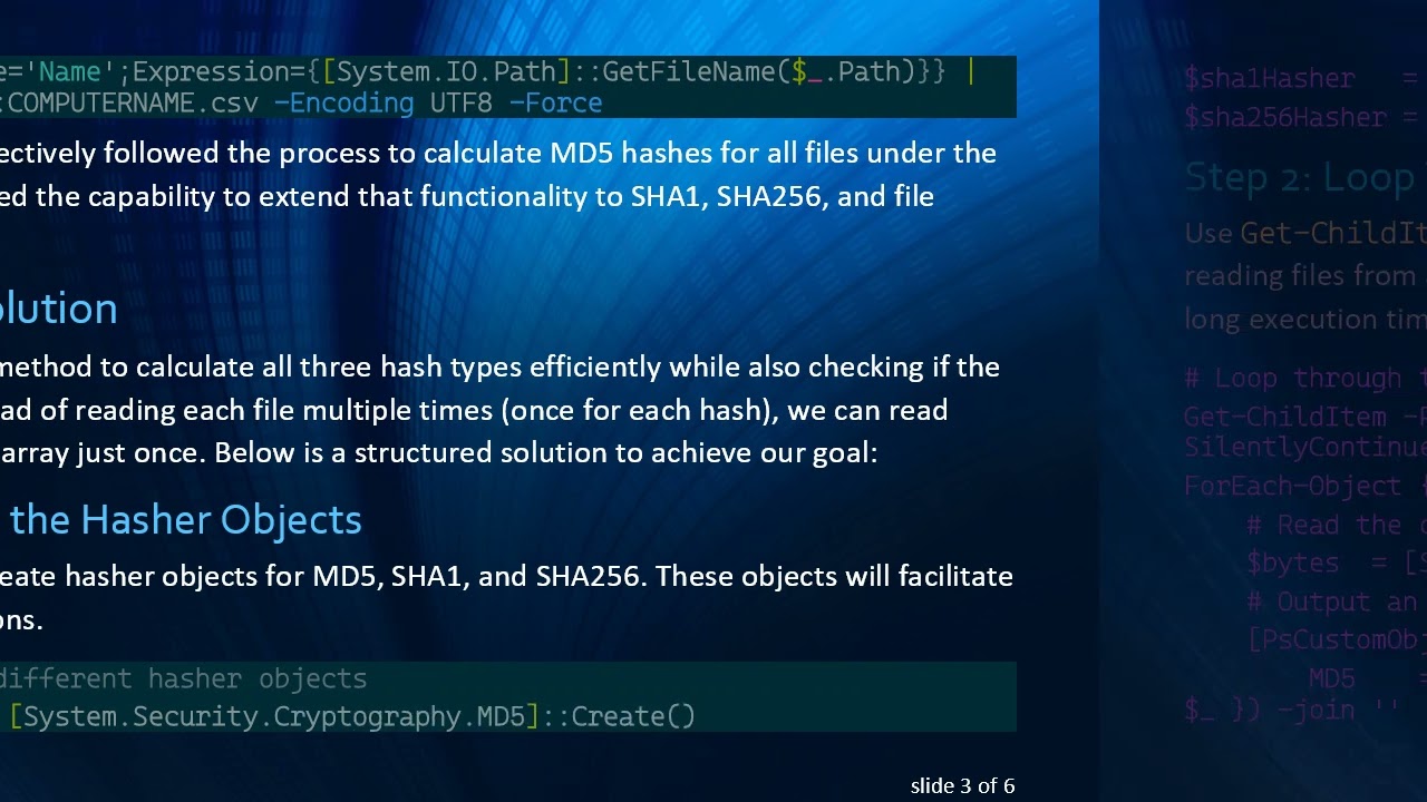 How to Output SHA1, SHA256, and File Signature Status Using PowerShell
