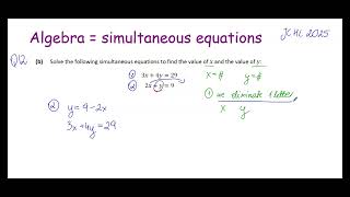 How to Solve Simultaneous Equations | Junior Cycle Higher Level Maths 2025 | substitution Method
