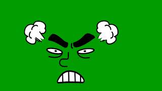 angry face mask green screen 4k ultra