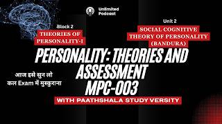 Social Cognitive Theory of Personality (Bandura) | MPC 003 | BLOCK 2 | UNIT 2