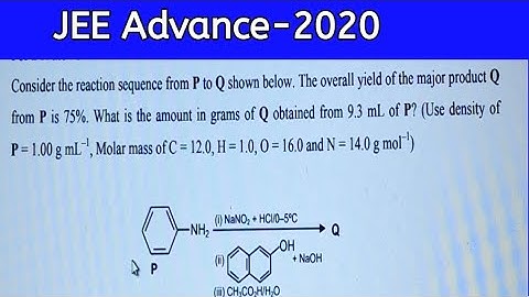 Consider the reaction sequence from P to Q shown below..| JEE Advance-2020 | mole concept