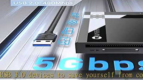 Warrky SD Card Reader 7 in 1 USB 3.0, Card Adapter [2.5FT Long Cable, Nylon Braided] Multiport Hub