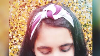 How to make knot hairband using old t-shirt only || Beautiful diy made at home using old clothes and