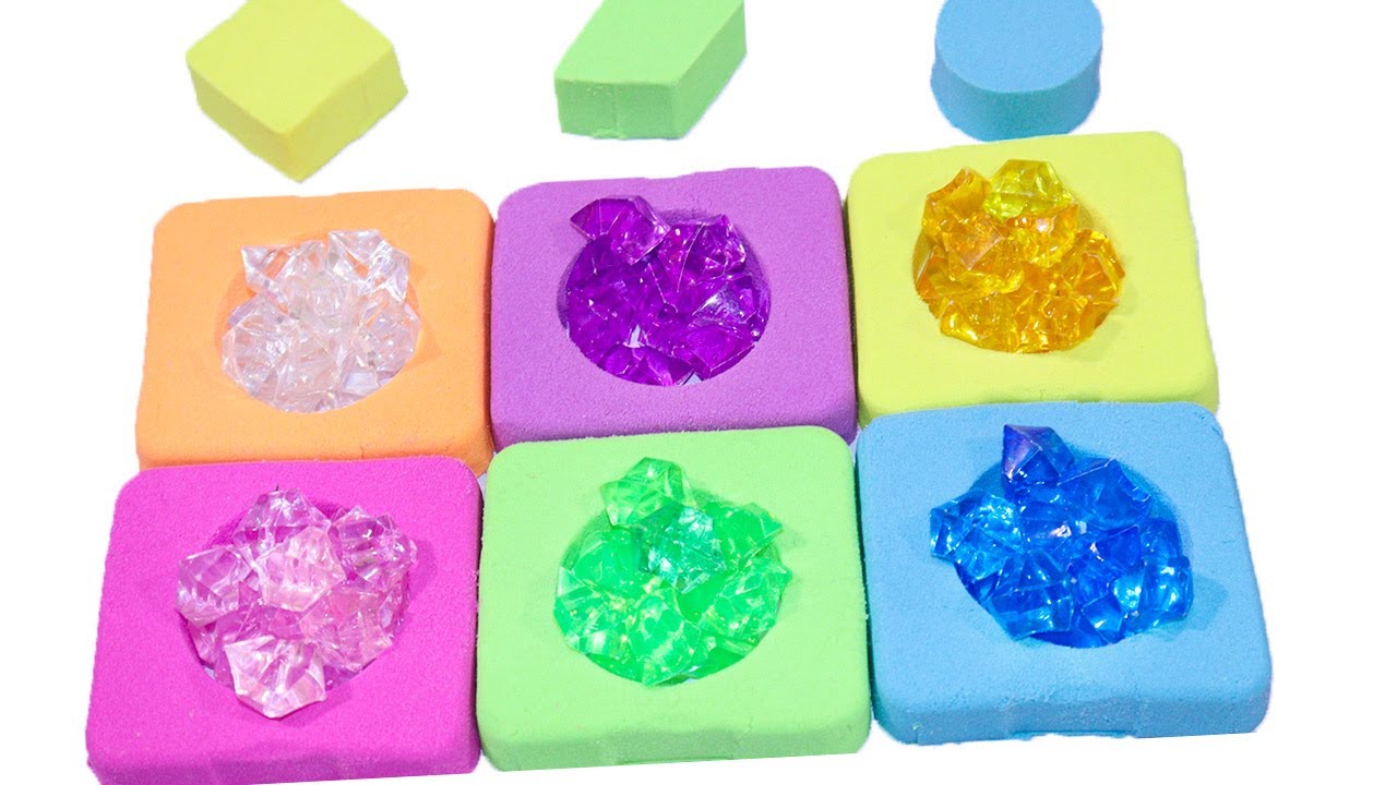 Satisfying Video | How To Make Rainbow Kinetic Sand Color Tray with Color Beads | Cutting ASMR