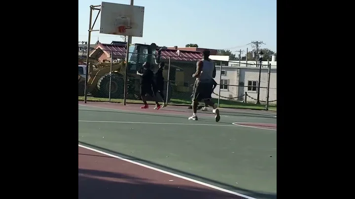 Pastor David Shockley 3-pointer at the church picnic