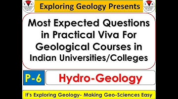 Important Questions for Practical Viva in Hydro-Geology/Geo-Hydrology| Exploring Geology| JP Singh