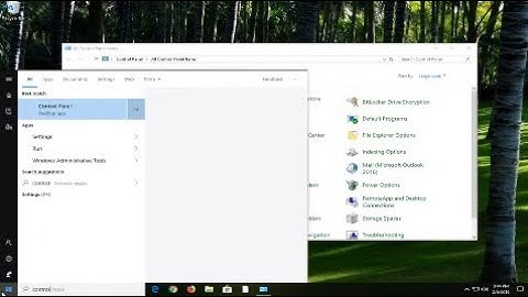 Windows 10 - How to Find the Control Panel - Traditional Control Panel in Windows 10