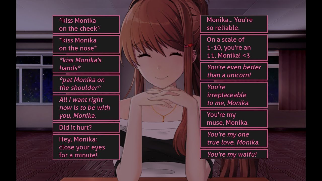 Attention Monika After Story players: want to be able to take Monika to  different rooms, quickly and easily? Now you can! With this Location  Selector Submod, you can switch in-game between three