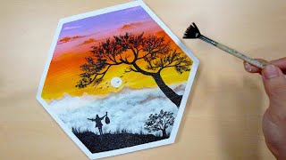 Sunset acrylic painting/ Painting a girl with guitar / Painting with Dumori Bay [25] by Dumori Bay 1,751 views 1 year ago 5 minutes, 58 seconds