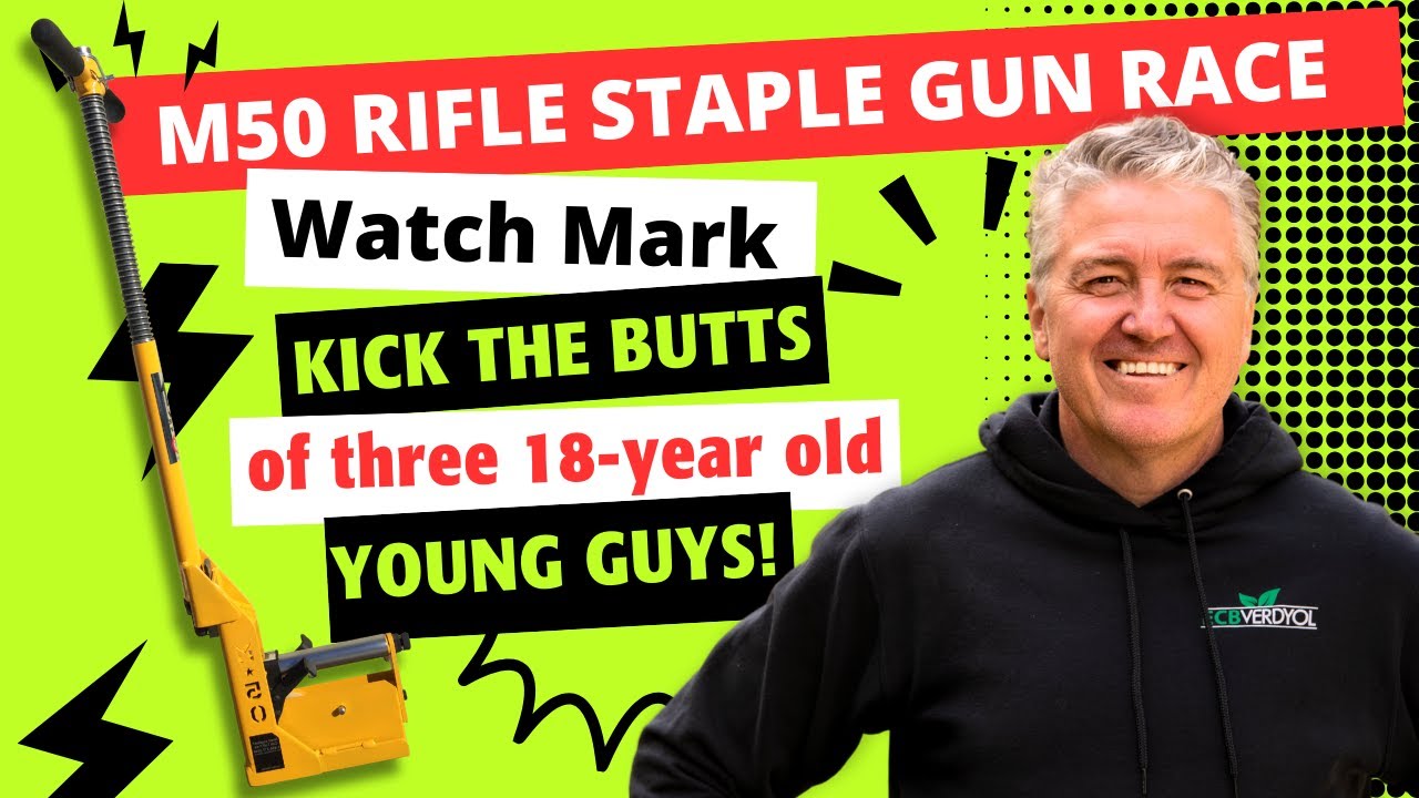 m50 Rifle Staple Gun Race - Watch Mark kick the butts of three 18-year old young guys!