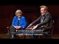 Conan O’Brien in conversation with Harvard University President Drew Faust