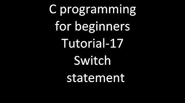 C programming for beginners tutorial-17   using Switch statement.