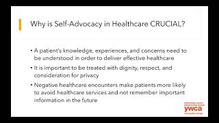 Community Health Series: Self-advocacy in Healthcare