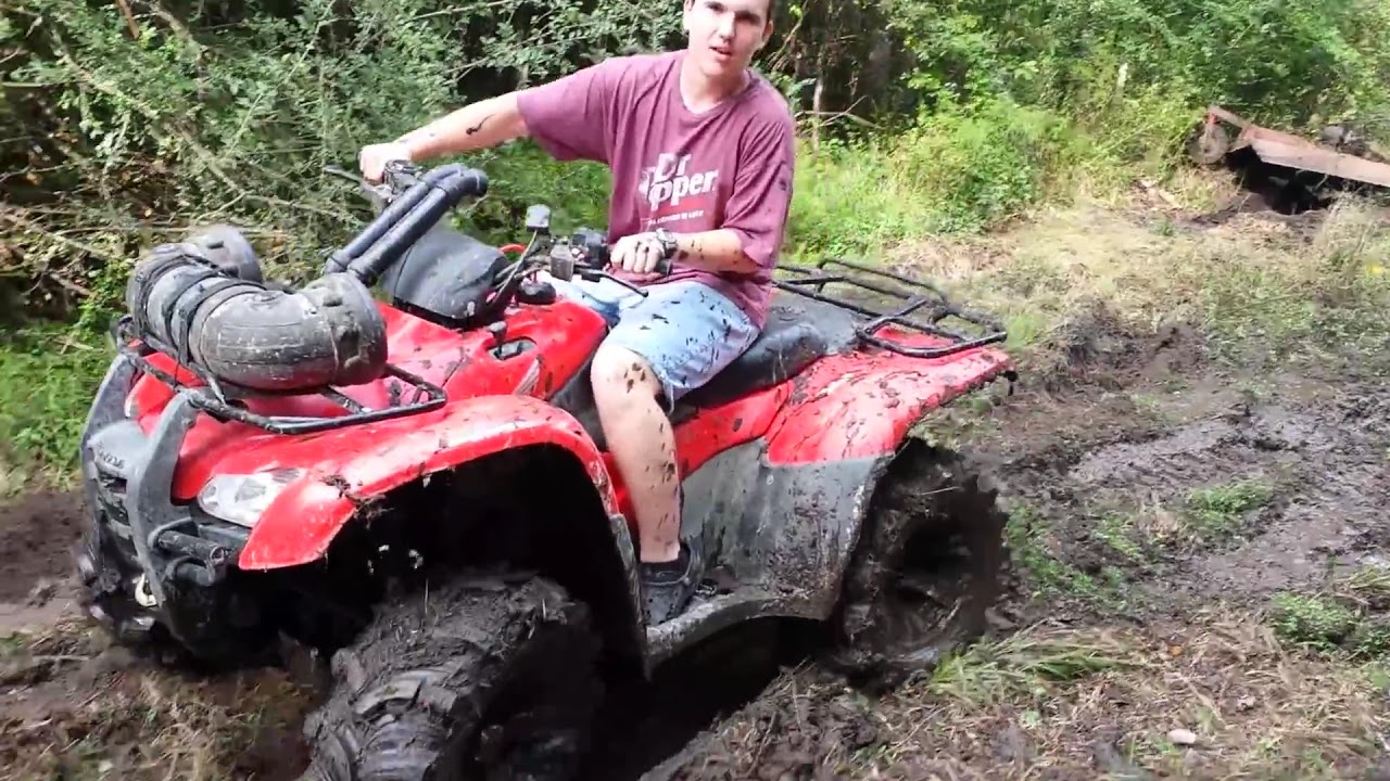 Honda Rancher 420 4x4 Muddin! Big gun exhaust - YouTube Honda Rancher 420 4x4 Muddin! Big gun exhaust - YouTube