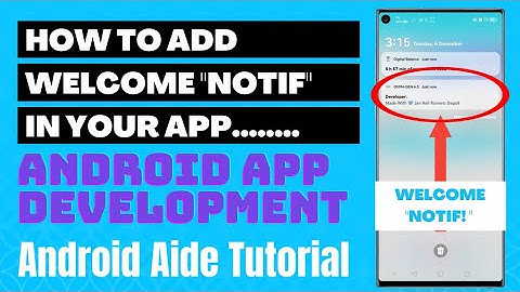 AIDE Java Code - Add Welcome Notification #appdevelopment #androidtutorial