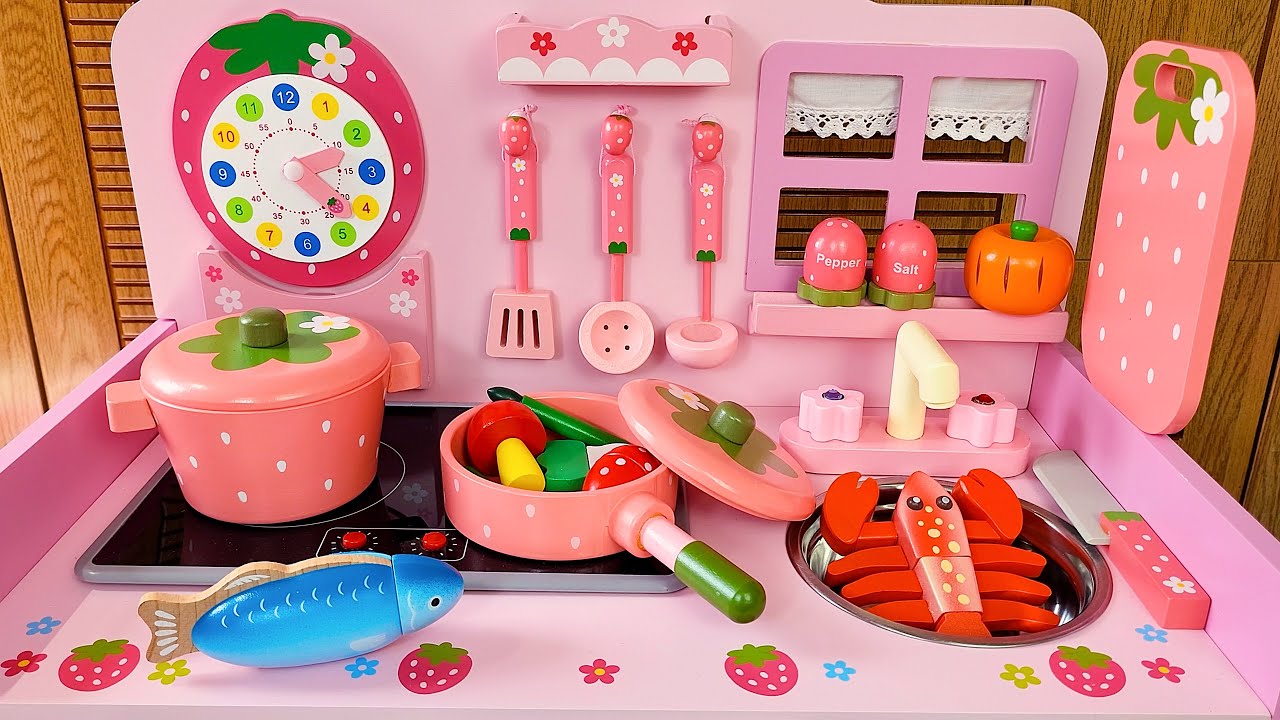 ⁣Satisfying with Unboxing Cute Wooden Kitchen PlaySet Toys Review | ASMR