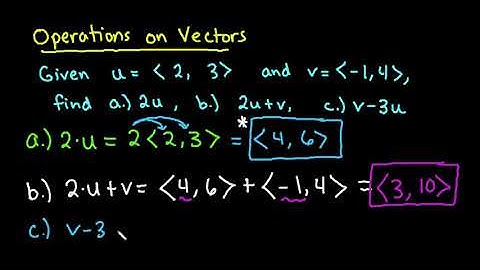 Operations on Vectors