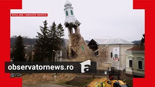Animaţie. S-A Prăbuşit Turnul Bisericii De 500 De Ani Din Sălaj, Monument Naţional