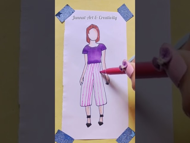 Deisigning a dress 👗#drawing#art#fashion #satysfying #Jannatartandcreativity #shorts