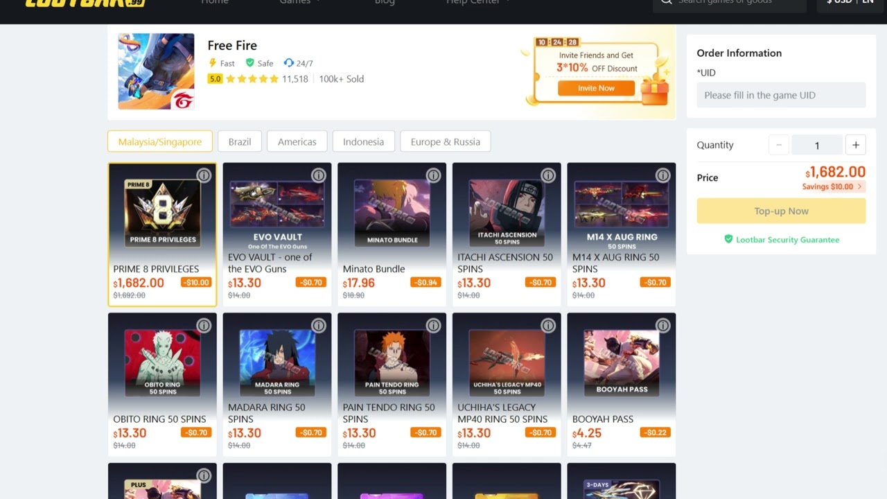 Free Fire Cheaper Pass + Membership and More! Lootbar.gg