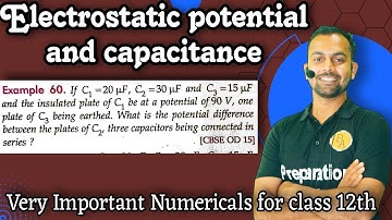 Ex-60 electrostatic potential and capacitance :In fig. C1=20μF,C2=30μFandC3=15μF and the insulated p