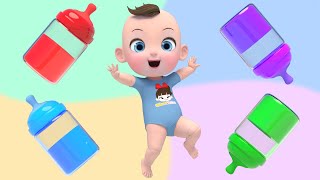 Milk Bottle Finger Family | Baby Shark + More Nursery Rhymes & Kids Songs | Kindergarten