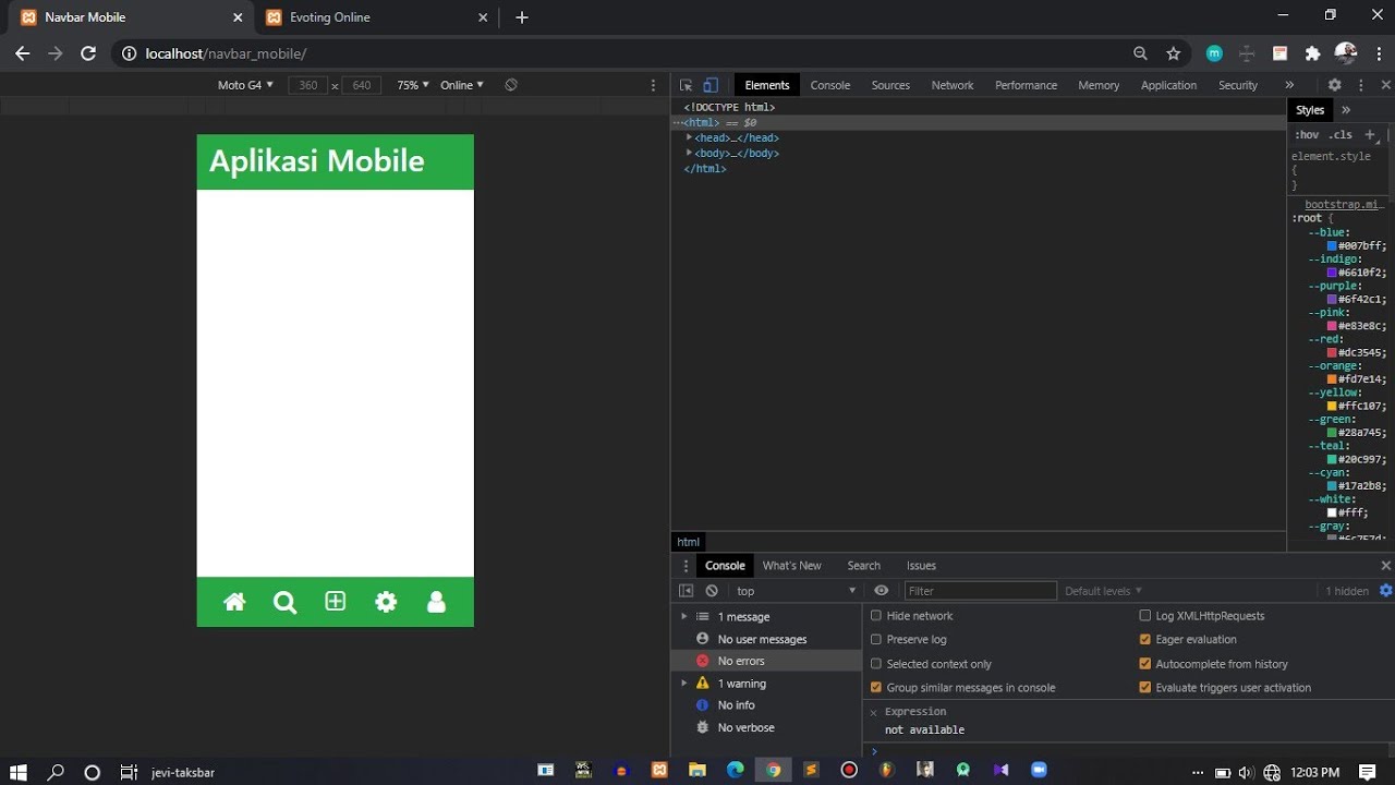 Cara membuat tampilan seperti aplikasi Android Dengan Bootstrap - YouTube