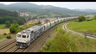 Trenes Villabona un poblado ferroviario auténtico en Asturias. Renfe Mercancías Captrain LCR 2021