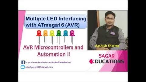 Multiple LED Interfacing with ATmega16 (AVR)- Hindi
