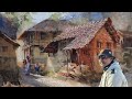 Day65how to paint watercolor painting on the spothow to make village scape in watercolor painting