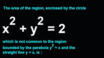 The area of the region, enclosed by the circle x2 + y2 = 2 which is not common to the region bounded