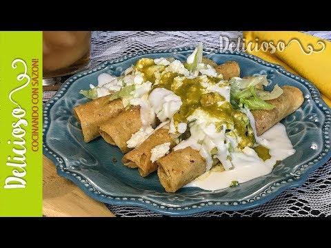 Taquitos Dorados (Flautas) de Papa con Chorizo / Potato-Chorizo Taquitos