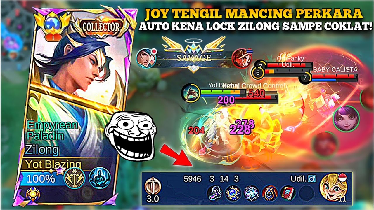 21Kill Savage!! JOY MANCING PERKORO DEPAN ZILONG RICOL RICOL!! AUTO DI LOCK ZILONG SAMPE COKLAT!!😈