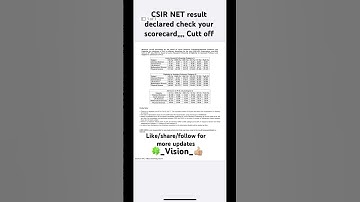 #CSIR-Net result declared ,, scorecard/cutt-off available visit official site ✌🏻🍀_Vision_👍🏼