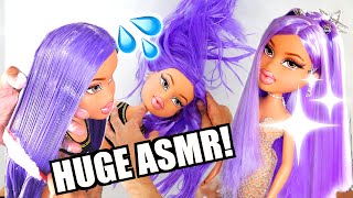 ASMR SATISFYING GIANT Bratz Doll Unboxing+Hair Wash/Detangle!