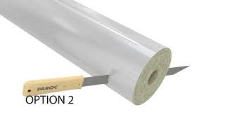 Thermal insulation of pipe bends with PAROC Hvac Bend AluCoat T or PAROC Hvac Section AluCoat T
