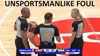 Unsportsmanlike fouls (C1C2C3C4) at FIBA World Cup 2023.