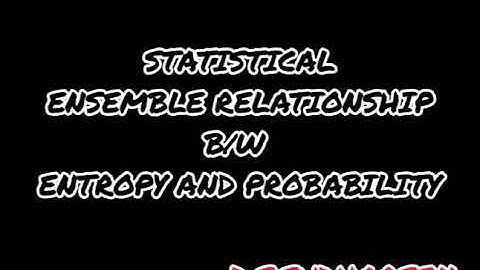 Statistical ensembles- Relation between entropy & probability