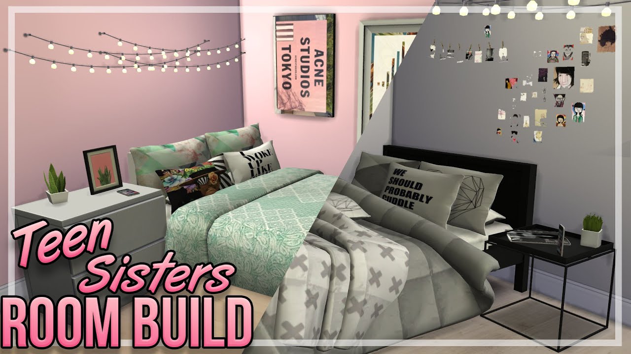  Sims  4  Teen  Bedroom Speed Build YouTube