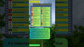 Top 50 Best Universities In Asia 2025 news