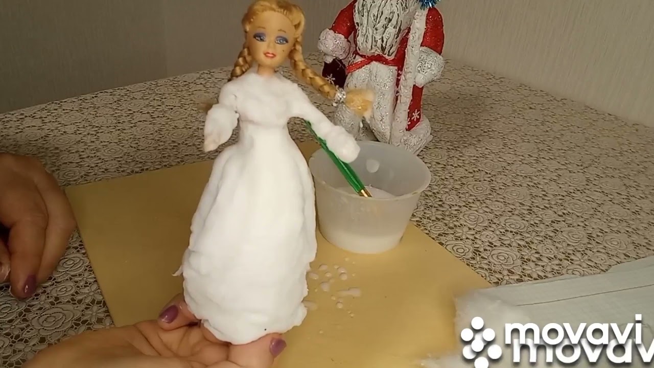 Снегурочка из ваты. Мастер-класс.