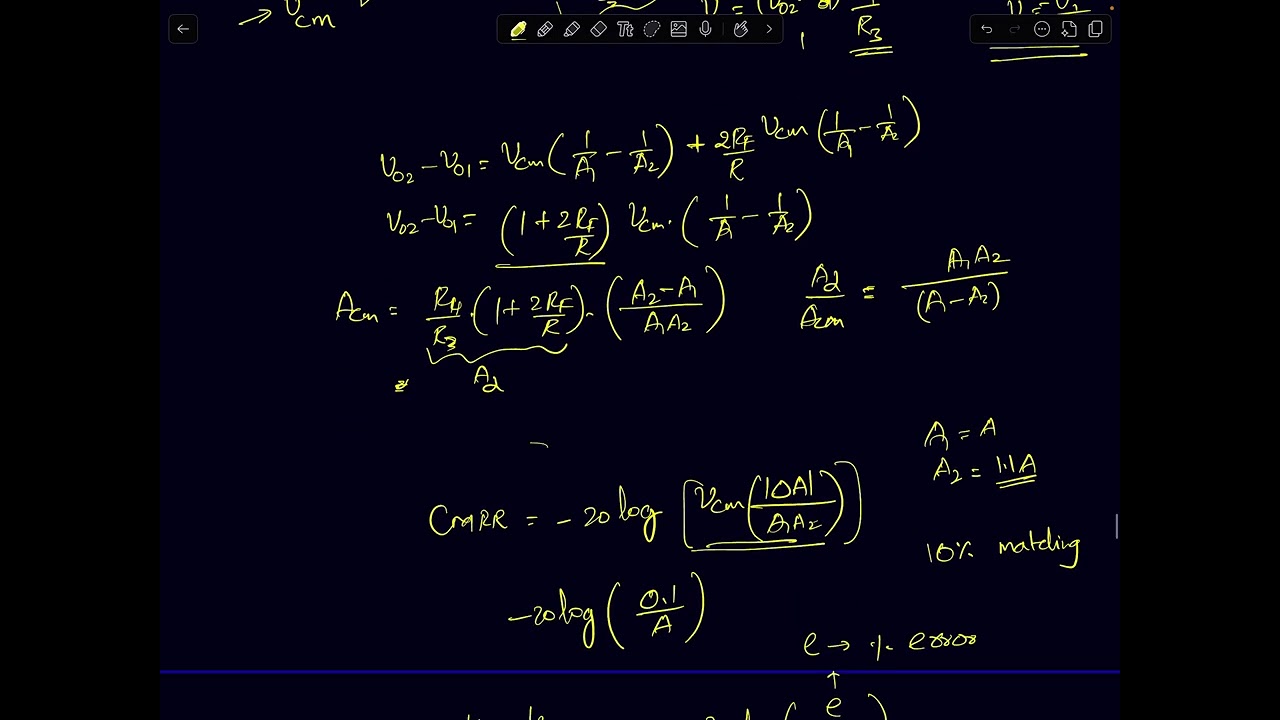 AE Lecture 20 .b) CMRR and gain error in Instrumentation amplifiers due to finite opamp gain