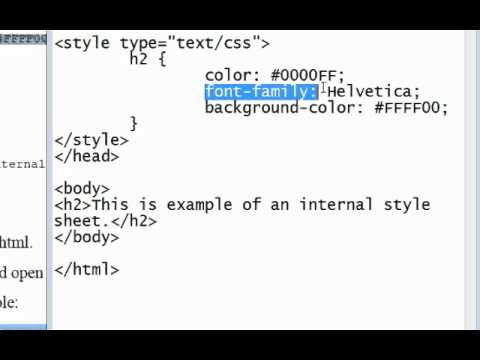 How to Create an Internal Style Sheet Video - YouTube