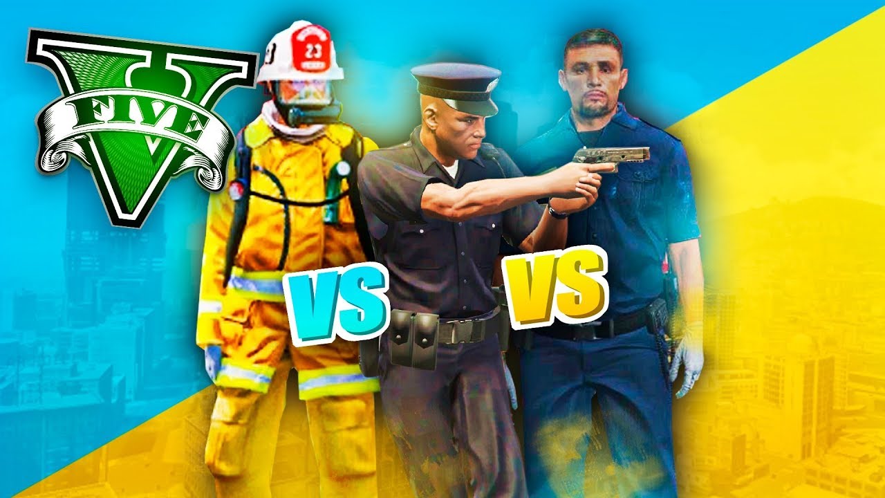 GTA V OLIMPIADAS - BOMBEROS VS POLICIAS VS MEDICOS !! OMG - ElChurches