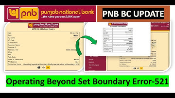Operating beyond set boundary-521 Error in PNB CSP.How to resolve it,Trick-1 #pnb #csp #bankbc