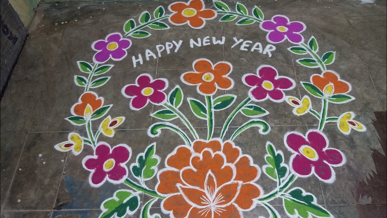 new year rangoli 🌷 chukkala muggulu 🌷 free hand designs 🌷 sankranthi