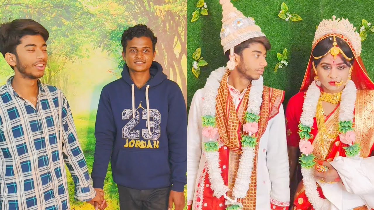 Оба парня поженились, и один из них стал невестой 😱🫣 Видео с преображением с помощью макияжа 😳♥️♥️