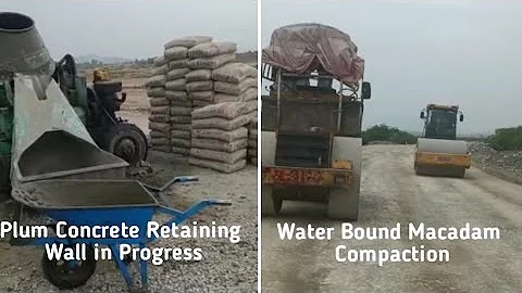 Water Bound Macadam (WBM) Road at Site Compaction | Plum Concrete Retaining Wall Construction